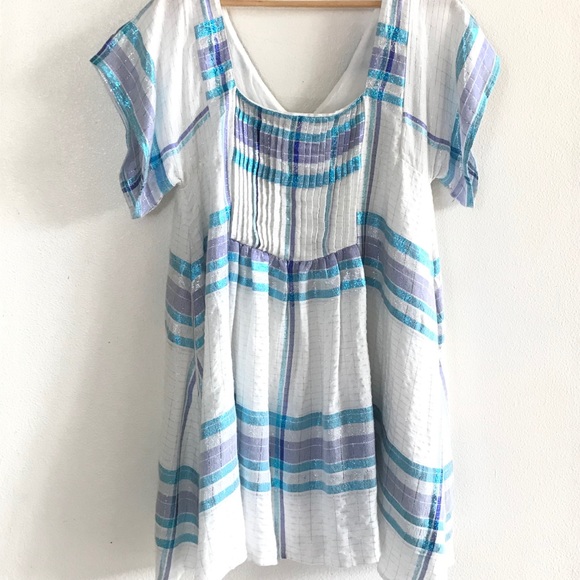 Free People Barcelona Shimmer Plaid Mini Dress - Picture 2 of 8